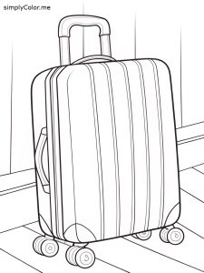 Suitcase coloring sheet