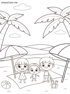 Summer coloring sheet easy