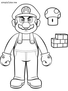 Super mario bros coloring page