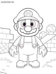 Super mario coloring sheet printable