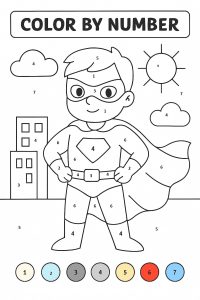 Superhero color by number Superhero color by number