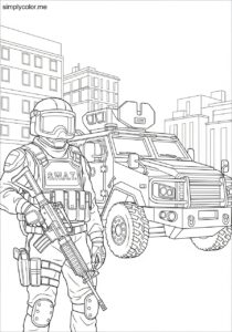 SWAT coloring page Swat coloring page