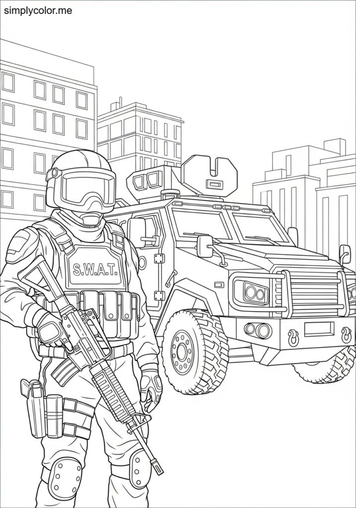 Swat coloring page