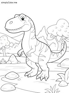 T rex coloring page printable