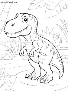 T rex printable coloring page