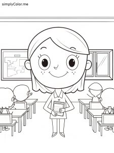 Teacher coloring picture