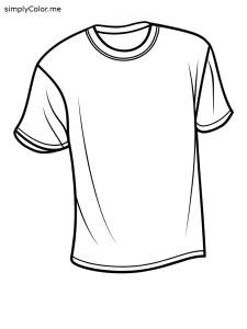 Tee shirt coloring page, bold and easy Tee shirt coloring page
