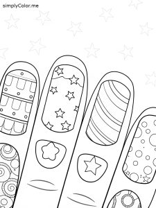 Template nail coloring page Template nail coloring page