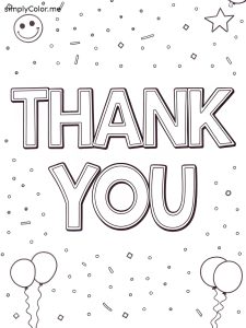 Thank you coloring page printable