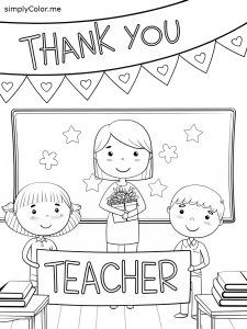 Thank you teacher appreciation coloring page
