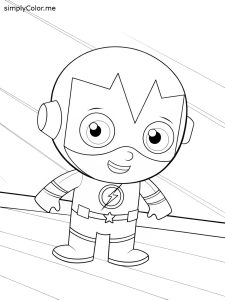The flash coloring page, bold and easy The flash coloring page