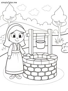 The woman at the well coloring page The woman at the well coloring page