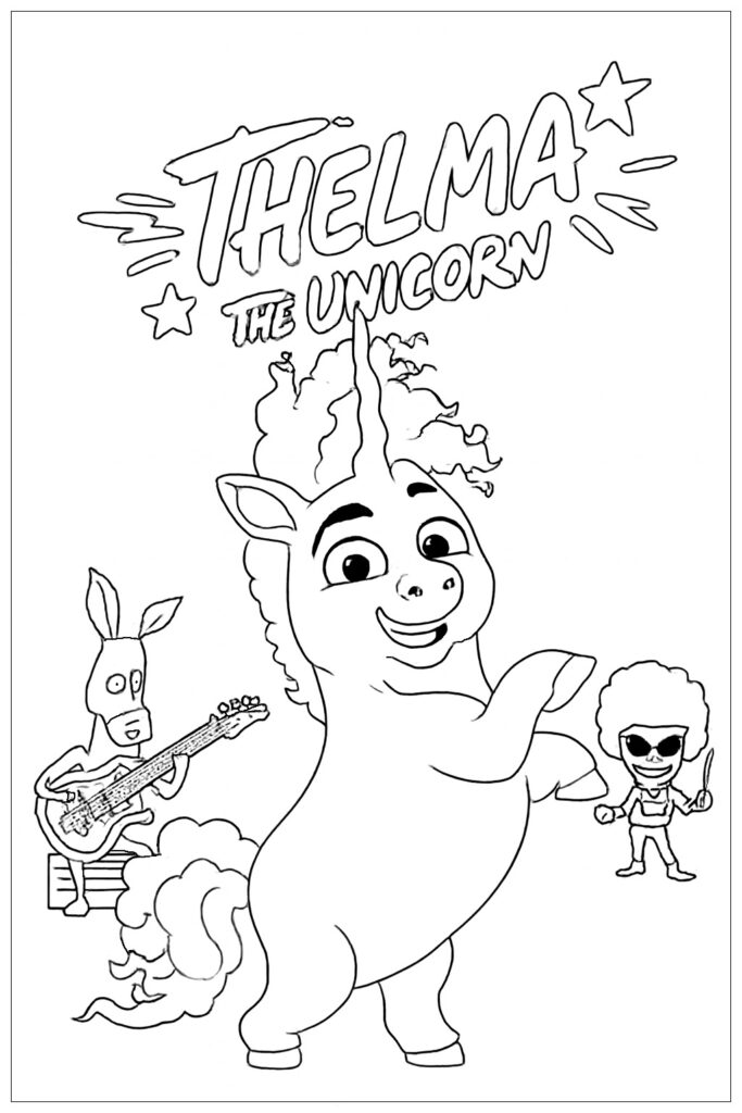 Thelma the unicorn coloring page