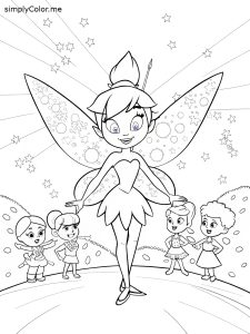 Tinkerbell and friends coloring page Tinkerbell and friends coloring page