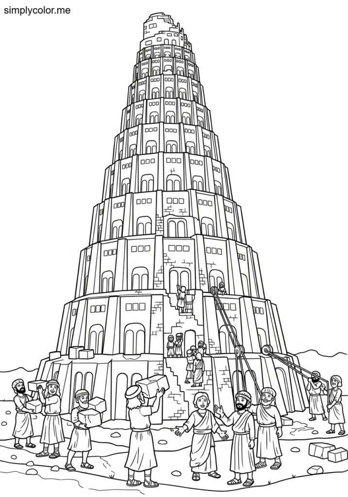 Tower of Babel coloring page