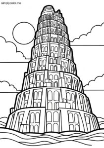 Tower of Babel coloring sheet