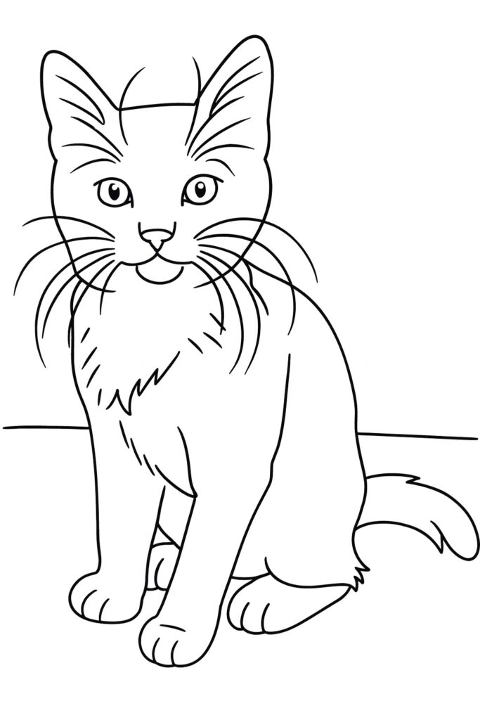 Tuxedo cat coloring page