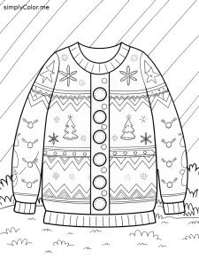 Ugly sweater coloring page