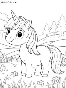 Unicorn coloring page free printable