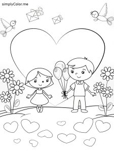 Valentine’s day coloring sheet