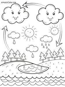 Water cycle color sheet