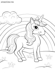 Watercolor unicorn gradient bold coloring pages, bold and easy Watercolor unicorn gradient bold coloring pages
