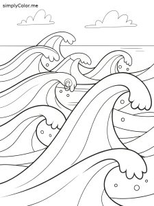 Waves coloring page Waves coloring page