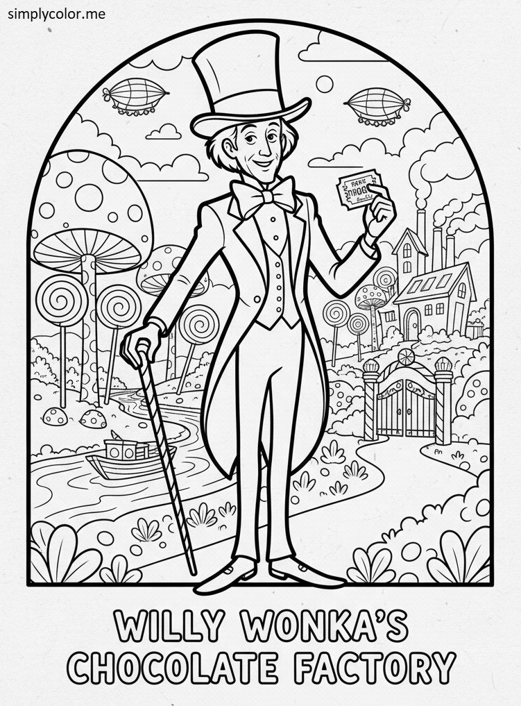 Willy Wonka coloring sheet