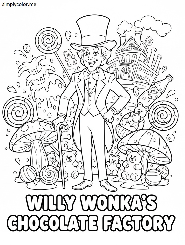 Willy Wonka coloring page