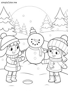 Winter clothes coloring sheet