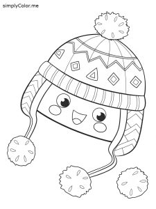 Winter hat coloring page