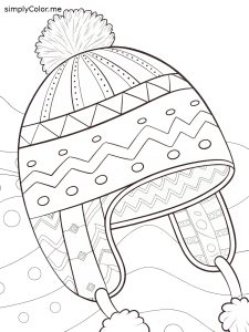 Winter hat coloring sheet