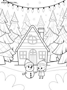 Winter printable coloring sheet