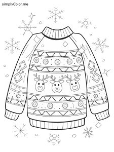 Winter sweater coloring page