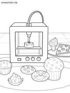 3D food printer coloring page