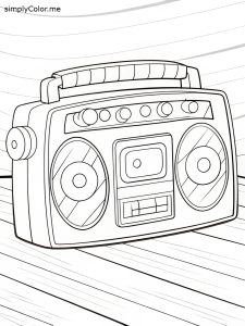 8-track player coloring page