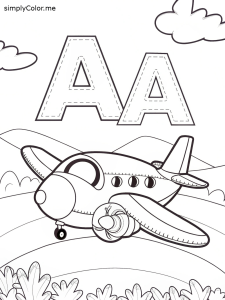 A is for Airplane coloring page A is for Airplane coloring page