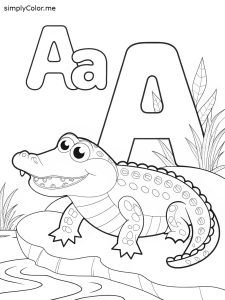 A is for Alligator coloring page A is for Alligator coloring page
