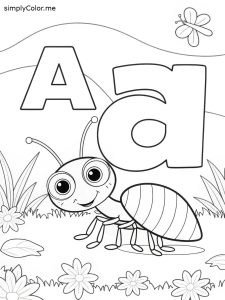 A is for Ant coloring page A is for Ant coloring page