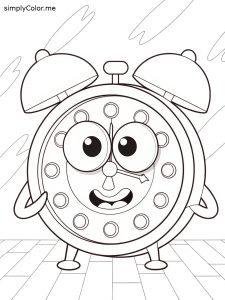 Alarm clock coloring page Alarm clock coloring page