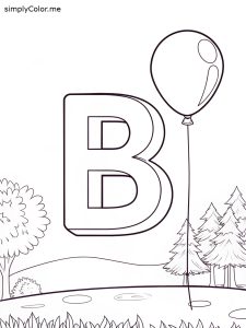B is for Balloon coloring page B is for Balloon coloring page