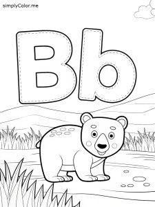 B is for Bear coloring page