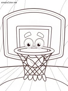 Basketball hoop coloring page