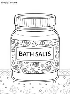 Bath salts jar coloring page Bath salts jar coloring page