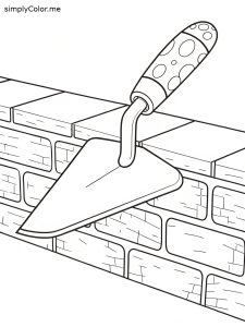 Brick trowel coloring page Brick trowel coloring page