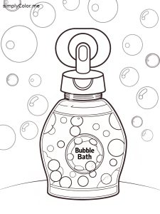 Bubble bath bottle coloring page Bubble bath bottle coloring page