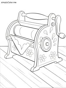 Clothes wringer coloring page