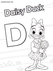 D is for Daisy Duck coloring page D is for Daisy Duck coloring page