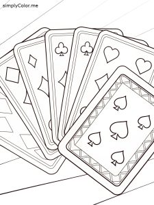 Deck of cards coloring page Deck of cards coloring page