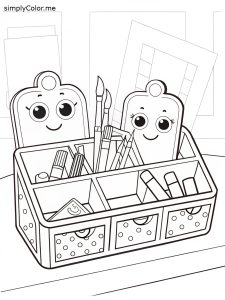 Desk organizer with compartments coloring page Desk organizer with compartments coloring page